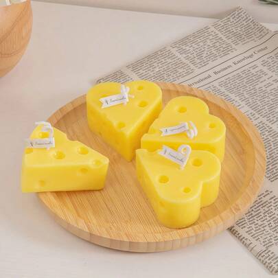 1 Nến thơm dễ thương - Hình dạng pho mát, không khói, tạo ánh sáng ấm áp. Lý tưởng để làm đạo cụ chụp ảnh, điểm nhấn trang trí nhà cửa hoặc vật trang trí sáng tạo. Hoàn hảo cho bàn tiệc, quà tặng đám cưới/tiệc tùng/tiệc chiêu đãi, và là món quà duyên dáng dành cho phụ nữ hoặc Ngày của Mẹ.
