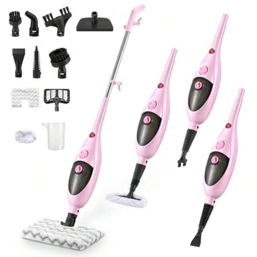 Steam Mops for Floor Cleaning Steam mop for Hardwood Floors with Adjustable Steam and Double-Sided Pads Floor Steamer for Laminate Floor Tiles Grout Furniture 400ML Tank - Ver 1