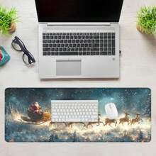 Alfombrilla de mouse para juegos de Navidad Papá Noel diseño de reno nieve antideslizante XL para computadora con teclado para trabajo jugadores oficina hogar 31.5 x 11.8 pulgadas - Navidad01 - Ver 7