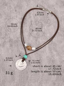 1 chiếc mặt dây chuyền hợp kim hình đĩa sóng bất đối xứng thời trang, vòng cổ choker đính hạt sang trọng tối giản dành cho nữ, quà tặng lễ hội âm nhạc, quà sinh nhật, quà tặng cho mẹ, bạn gái, quà ngày lễ - Ngắn - Xem 12