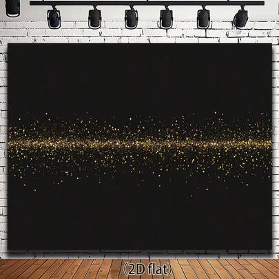 1 Piece, Elegant Black And Gold Sparkling Background, Black And Gold Sparkling, Photography Background For Birthday Party Decoration, Gold Black Dot Wedding, Birthday Party Decoration, Photo Shooting Background