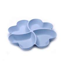 1个分隔式餐盘，可作开胃菜拼盘、甜点盘，可重复使用塑料零食盘，圆形美味托盘，4个隔间，可盛放薯条、蘸酱、蔬菜、糖果、坚果、水果 - 彩色 - 查看 6