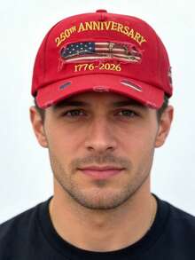 1顶男士棒球帽，纪念美国建国250周年（1776-2026），爱国棒球帽，7月4日美国建国250周年纪念日，休闲老爹帽，男女通用户外棒球帽 - 彩色 - 查看 1