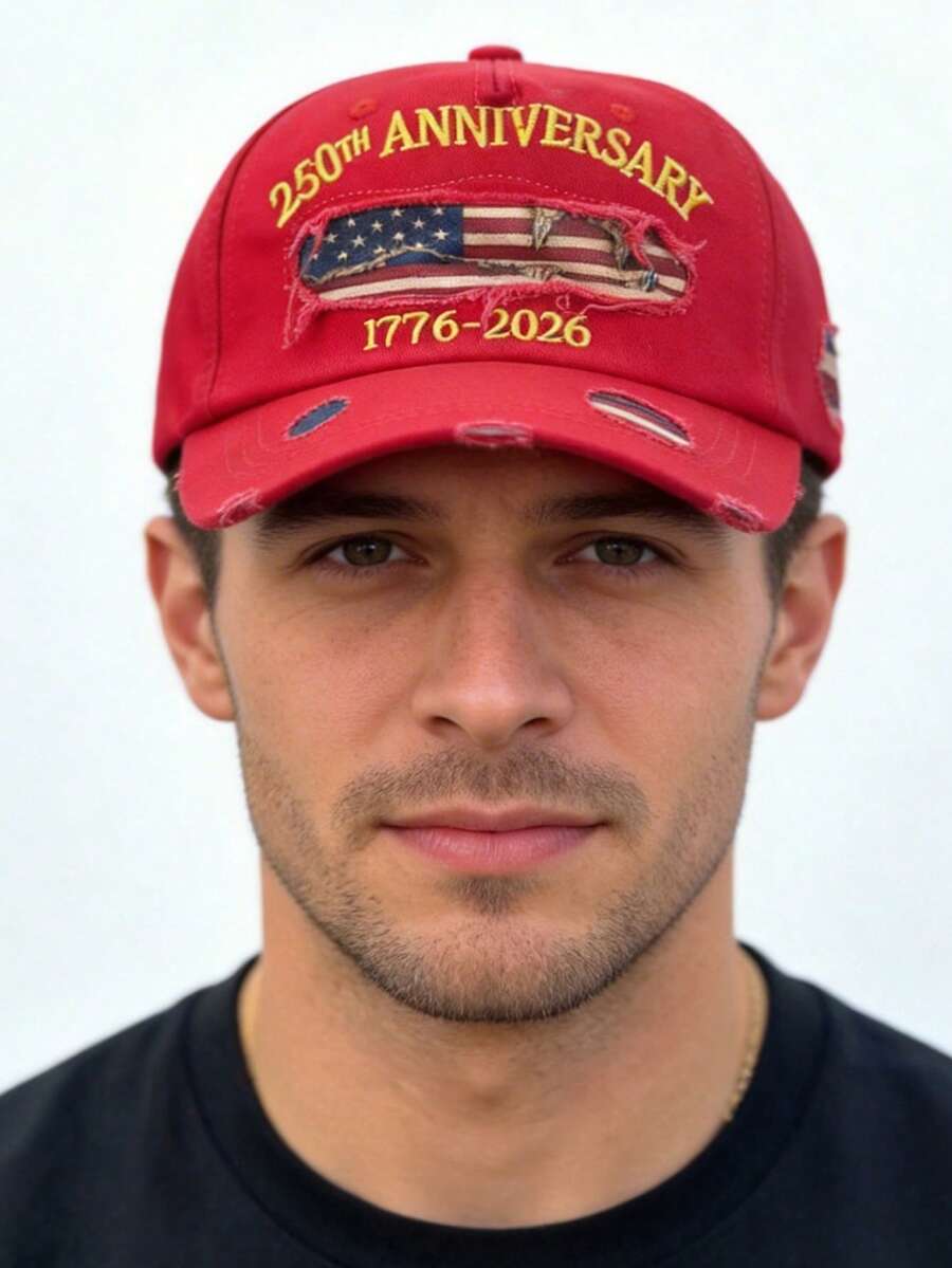 1顶男士棒球帽，纪念美国建国250周年（1776-2026），爱国棒球帽，7月4日美国建国250周年纪念日，休闲老爹帽，男女通用户外棒球帽 - 彩色 - 查看 1