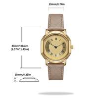 1pc CILOA Men's High-End Business Waterproof Quartz Watch, Casual Everyday Wear - 金色 - 查看 2
