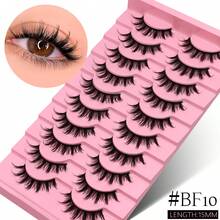 GROINNEYA 10 Cặp Mi Giả Kiểu Manga Đa Dạng, Mi Giả Mềm Mịn, Mi Giả Dẻ Dài Tự Nhiên, Mi Giả Dài Tự Nhiên, Phụ Kiện Lễ Hội, Đồ Dùng Du Lịch, Dụng Cụ Trang Điểm - Xem 29