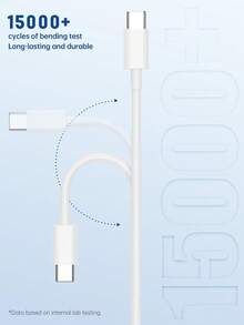 1-3根200厘米/6.6英尺充电线，耐用快速充电数据线，兼容 17/16/15、S26/S25/S24及其他Type-C设备，高速数据传输 - 白色 - 查看 2