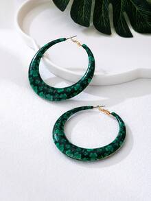 1 Pair Colorful Hoop Earrings For Women - Multicolor - View 17
