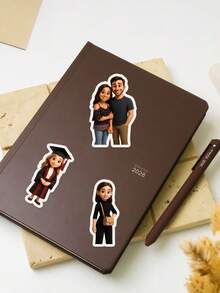 定制照片贴纸，个性化卡通风格情侣肖像贴纸，适用于婚礼请柬、剪贴簿装饰，个性化贴纸，定制浪漫美学贴纸，情人节、周年纪念日、新娘送礼会礼物，可定制照片，独一无二的爱情纪念品，母亲节礼物 - 風格A - 查看 6