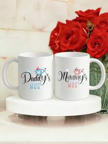 2个11盎司陶瓷咖啡杯 - “爸爸妈妈”情人节/周年纪念礼品套装，可重复使用咖啡杯，是送给父母的完美情人节/周年纪念/生日礼物，适合盛装冷热饮品，也是母亲节、复活节、毕业典礼、花园、厨房、生日礼物（送给妈妈、爸爸、女性、男性、朋友、同事）、办公室礼物、节日礼物、父亲节礼物、厨房或餐厅装饰、厨房饮具、节日饮具、夏季冬季饮具、派对、婚礼的理想之选。 - 彩色 - 查看 10