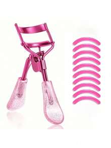 Eyelash Curler With Replacement Pads Set, Manual Eyelash Curler, Stainless Steel Material, Professional Makeup Tool, Portable Eyelash Curler, Travel, Vanity, Eyelash Tool, Affordable, Gift For Women, Mother's Day Gift - Hot Pink - View 9
