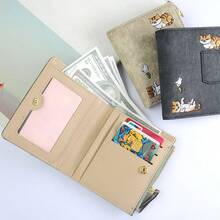 Cartera corta bordada para mujer, monedero con cremallera, monedero mini lindo portador de tarjetas, envío directo - Multicolor - Ver 5