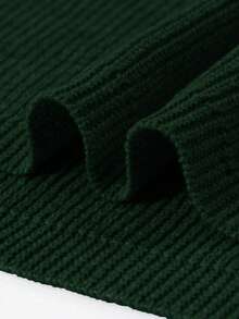 Plus Size Men's Solid Color Crew Neck Casual Loose Knit Short Sleeve Top - Green - View 10