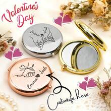 1个定制情人节化妆镜,个性化礼物,雕刻折叠粉盒镜,圣诞礼物,便携式双面高清镜,不锈钢粉盒镜,适合情侣、新娘、伴娘、婚礼礼物,定制花卉雕刻化妆镜,是送给女朋友、妈妈、母亲节、生日、毕业典礼、婚礼、周年纪念日的理想礼物,实用礼物,情人节礼物,复活节礼物,兼具精致风格和个性化定制,2000年代风格 - 多色4 - 查看 26