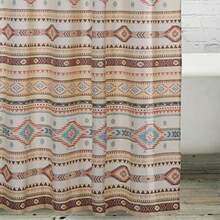 Barefoot Bungalow Greenland Home Fashions - Cortina de Ducha de Tela Sensations Elegante decoración de baño Lavable a máquina 72 x 72 Pulgadas Phoenix - Bronceado - Ver 2