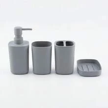 6pcs Bathroom Accessories Set, Bathroom Vanity Sets With Toilet Brush, Trash Can, Tumbler, Soap Dish, Toothbrush Holder & Soap Dispenser - Multicolor - View 17