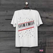 Short Sleeve Cotton Man Clothing Piano Beat It Michaels Jackson Mtvs Video Retro Vintage Hipster Unisex T-Shirt Print T-Shirt - hình dạng - Xem 1