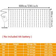 Battery Powered LED Curtain Lights, Home Decor Lights, Suitable For Birthday, Wedding, Party Scenes, Indoor/Outdoor Decoration - Battery Box Curtain Light - View 9