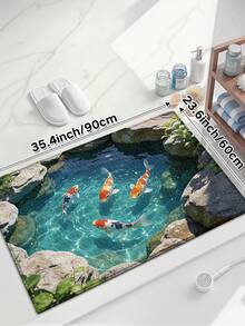 DAJIANG 1 buah Keset Kamar Mandi Gaya Laut Baru, Karpet Kamar Mandi Pola Dunia Bawah Laut 3D, Cocok Untuk Kamar Mandi, Dapur, Luar Ruangan, Dalam Ruangan, Lorong, Kamar Tidur, Ruang Tamu, Dapat Dicuci dengan Mesin, Bagian Bawah Anti Selip, Dekoratif Untuk Kamar Tidur, Kamar Mandi, Liburan, Ruangan - MultiWarna - View 12