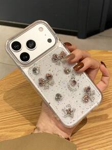 Ốp lưng điện thoại sang trọng, dễ thương, đính đá lấp lánh hình nơ, ngôi sao, ngọc trai, chất liệu epoxy, tương thích với iPhone 17 Pro Max, 17 Pro, 17, 16 Pro Max, 16 Pro, 16, 15 Pro Max, 15 Pro, 14 Pro Max, 14 Pro, trong suốt, lấp lánh, chống rơi vỡ. - Sao Cung - Xem 3