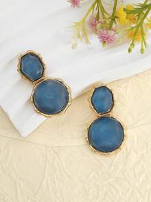 1 Pair Asymmetrical Round Earrings, Cooling For Summer - Refreshing Earrings - View 4