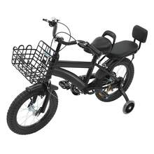 Kinderfahrrad, 14 Zoll Kinderfahrrad mit Trainingsrädern und Weichem PU-Sitz mit Schwamm, Geeignet für Kinder, die 37,4-45,28" in der Höhe und im Alter von 3-7 Jahren Sind - Schwarz - Übersicht 2