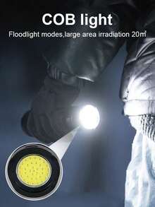 10 000 lumens Lampe de poche laser blanche super brillante, torche haute puissance, 5 modes d'éclairage, indicateur de batterie numérique et feu arrière, mise au point réglable, étanche pour l'extérieur, batterie haute capacité intégrée, charge rapide Type-C, fonction de batterie externe, convient pour le camping, la randonnée, la pêche, la patrouille et l'éclairage d'urgence - S33 - Voir 11