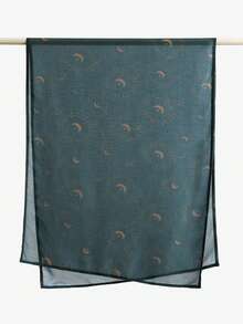 1pc Women's Vintage Star & Moon Print Headscarf, Viscose, Comfortable Lightweight Breathable Soft Scarf/Shawl, Summer Sun Protection, Versatile For Daily Wear, Suitable For All Seasons, Beach, Holiday - Multicolor - View 9