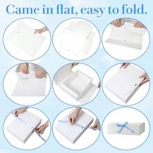 2个带盖白色礼盒，尺寸10x8x3.5英寸，可作伴娘邀请盒，配丝带，适用于婚礼、包装、礼物、生日、圣诞节、派对等场合。 - default - 查看 7