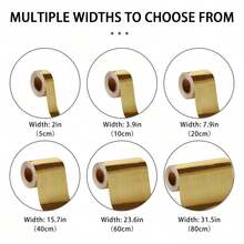 1 Roll Gold Wallpaper Peel And Stick Border, PVC Self Adhesive Removable Wall Paper,Room Decor Contact Paper, Waterproof Mirror Frame Sticker For Bathroom, Kitchen Decor And DIY Decor Bathroom Wall Stickers - Wallpaper Borders - View 5