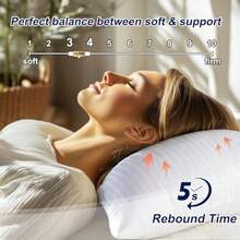 Pillows Standard Size Set of 4 Hotel Collection Bed Pillow for Sleeping Pillows 4 Pack for Back Stomach or Side Sleepers Soft and Supportive Washable Pillows for Bedroom - Blanco - Ver 3