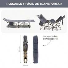 KANO Catre Plegable para Acampar Dickson Cama Portátil de Campismo Reforzada Estructura de Acero Soporta 150kg Medidas 190x67x36cm Ideal para Camping Jardín o Viajes Color Gris - Gris - Ver 6