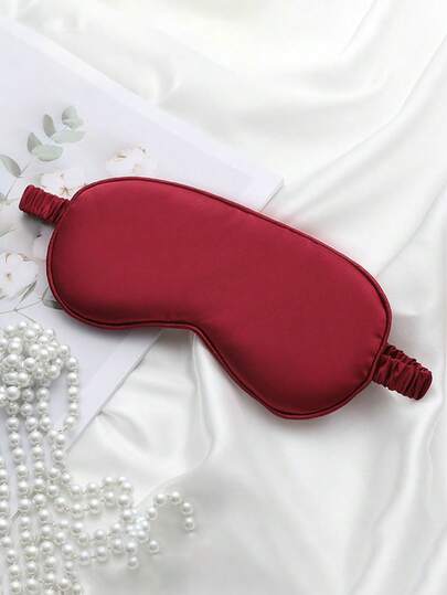 1 pieza/2 piezas/3 piezas/5 piezas/10 piezas Máscara para dormir de seda de mora rojo vino con doble cara, máscara de sueño para aviación que bloquea la luz, máscara de seda para compresas calientes y frías