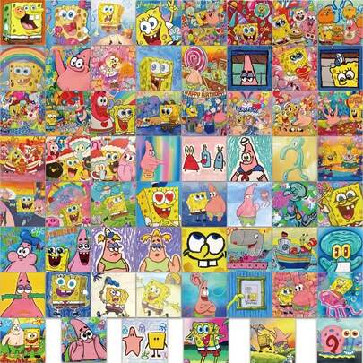  Cuộn 72 miếng dán chủ đề SpongeBob SquarePants - Kiểu dáng ngẫu nhiên, gồm các nhân vật SpongeBob SquarePants, Patrick Star, Squidward, Sandy, Plankton, Mr. Krabs, màu sắc nhẹ nhàng, thích hợp cho đồ thủ công, gói quà, trang trí điện thoại và cốc, chủ đề sinh nhật và các dự án DIY, nhãn dán trang trí hoạt hình dễ thương cho ốp điện thoại, máy tính xách tay, sổ tay, đàn guitar, cốc, văn phòng phẩm, nhãn dán chống thấm nước.