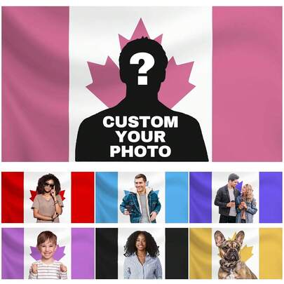 Cờ Canada tùy chỉnh với ảnh tùy chỉnh, cờ cá nhân hóa, trang trí sân vườn, trang trí ngoài trời, trang trí nhà cửa, thích hợp cho sinh nhật, tiệc tùng, mọi mùa, quà tặng gia đình, quà tặng cá nhân hóa, không bao gồm cờ.