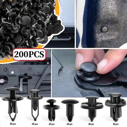 6-in-1 Universal Autoclips, gemischte Stile, geeignet für verschiedene Fahrzeugmodelle und Reparaturszenarien. Einfache Installation, stabil und langanhaltend, anwendbar für Türverkleidungen, Stoßfänger, Kotflügel usw. Unverzichtbares Reparatur- und Modifikationszubehör