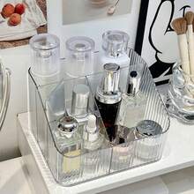 1pc Premium Cosmetic Storage Box, Transparent Organizer Rack, Makeup Holder - Clear - View 2