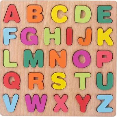 Wooden Puzzles For Toddlers, Alphabet Shape Wooden Puzzles For Kids Montessori Toddler Wooden Alphabet Number Shape Learning Puzzle For Kids 3 Years Over Boys & Girls