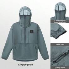 CAMEL CROWN Chaqueta protectora solar para mujer, protección solar transpirable para exteriores para piel clara en verano - Azul oscuro - Ver 2