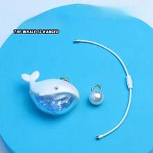 1Pc/2/3Pcs Fashion Resin Whale Keychain With Pearl Accents – Perfect For Couples, Bag Charm And Car Key Ring Accessory - Multicolor - View 8