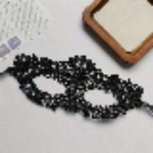 Elegant Dining Room Black/White Lace Eye Mask With Floral Pattern And Ribbon - Perfect For Parties, Balls, And Role Playing Activities - 1 Black - View 4