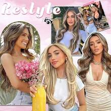 613# Honey Blonde Hair Clip In Hair Extensions Straight Human Hair 110g 8Pcs Clip In Extensions Remy Clip In Hair Extensions Real Human Hair Extensions Clip For Women 22inch - S613 - 查看 5