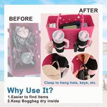 Cup Holder  Bogg Bags - Adjustable Attachment Cup, Beach Tote Bag Drink Holder (PINK-1PCS) YXPZ - HỒNG - 1 CÁI - Xem 7