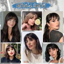 Elegant Clip-In Human Hair Bangs For Women - 6 Inch Straight, Wispy Air Bangs With Temples, Natural Look & Feel, Easy To Style - S3 - View 7