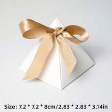 10 hộp quà cưới hình kim tự tháp trang nhã kèm ruy băng satin, hộp quà kẹo màu trắng và vân đá lãng mạn, hộp quà bánh ngọt, quà tặng tiệc cưới, quà tặng cô dâu, quà kỷ niệm và sinh nhật, nhiều màu sắc để lựa chọn - hình kim tự tháp - Xem 5