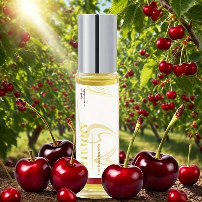 10毫升樱花香氛精油，融合樱桃、玫瑰、茉莉和香草的芬芳，不含酒精，持久留香，便携易用，适合日常使用/约会/馈赠佳品。迪拜女士香水，正品女士香水，品牌香水，甜美香氛，持久留香淡香水，赋予您成熟魅力，适合日常使用/度假/约会/馈赠佳品/情人节/生日。