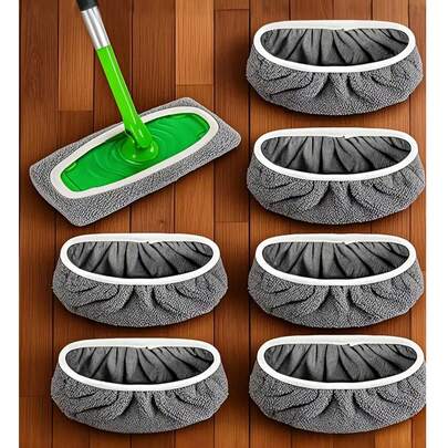 1 cái/10 cái Miếng lau nhà siêu thấm hút và có thể tái sử dụng, vải lau bằng polyester thích hợp cho cả sàn khô và ướt, dễ dàng thay thế miếng lau để vệ sinh nhà cửa, lau khô và ướt | Miếng lau nối | Vải lau nhà, vải lau sàn