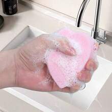 Bộ 1/3/6/12 miếng bọt biển nhà bếp hình trái tim hai mặt - Thích hợp để rửa chén, nồi, chảo và vệ sinh nhà cửa nói chung, kèm theo nước rửa chén. - Nhiều màu - Xem 7