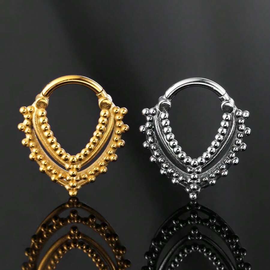 1 chiếc khuyên mũi bằng thép không gỉ, kiểu dáng xoắn ốc, khuyên sụn tai, khuyên vách ngăn mũi, khuyên bấm, trang sức xỏ khuyên cơ thể phong cách retro tuyệt đẹp. - Cổ điển - Xem 1