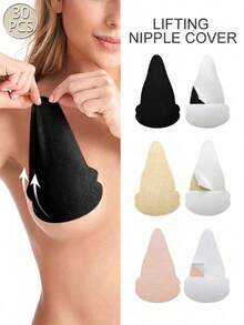 30-Pack, Non-Woven Disposable Nipple Covers, Black Gourd-Shaped Non-Woven Breast Pads | Strapless, Self-Adhesive, Skin-Friendly, Invisible, Comfortable, Anti-Sagging, Anti-Protrusion - Multicolor - View 2